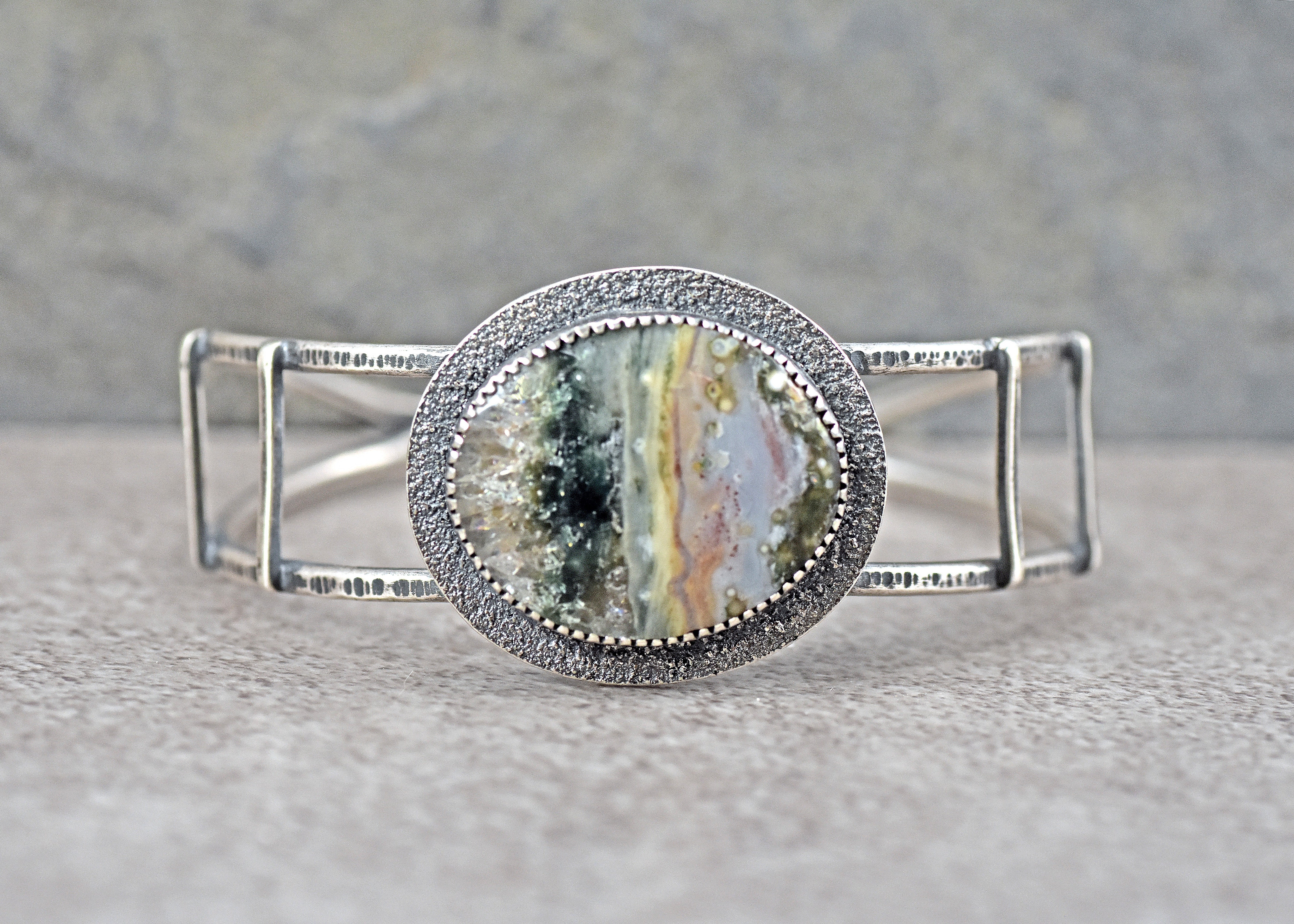 Stunning hotsell 925 Sterling Silver Jasper Cuff Bracelet