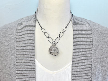 Quartz Druzy Prong-Set Statement Necklace