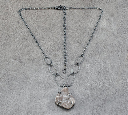 Quartz Druzy Prong-Set Statement Necklace