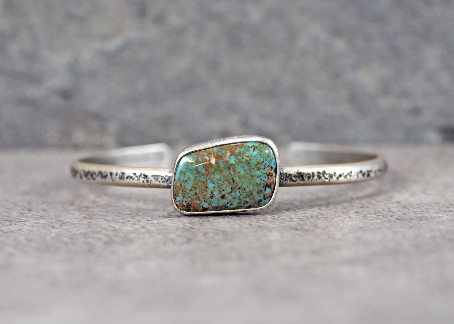 Turquoise and Sterling Silver Cuff Bracelet, Size Medium