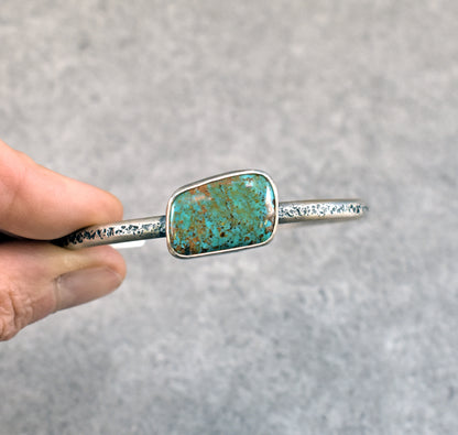 Turquoise and Sterling Silver Cuff Bracelet, Size Medium